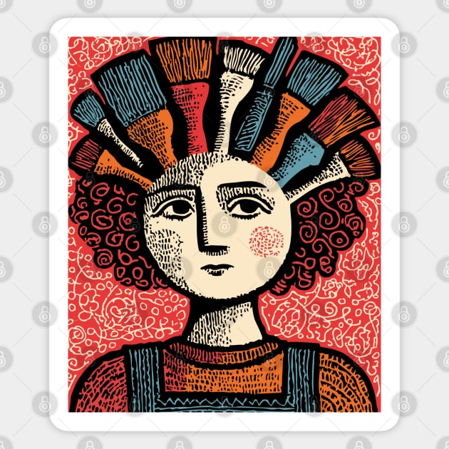 The Artist - Whimsical Painter Portrait Sticker by TuncGK